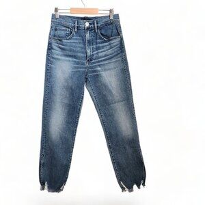 3x1 High‎ Rise Jeans Raw Hem Split Ankle Crop Womens 25 Medium Wash